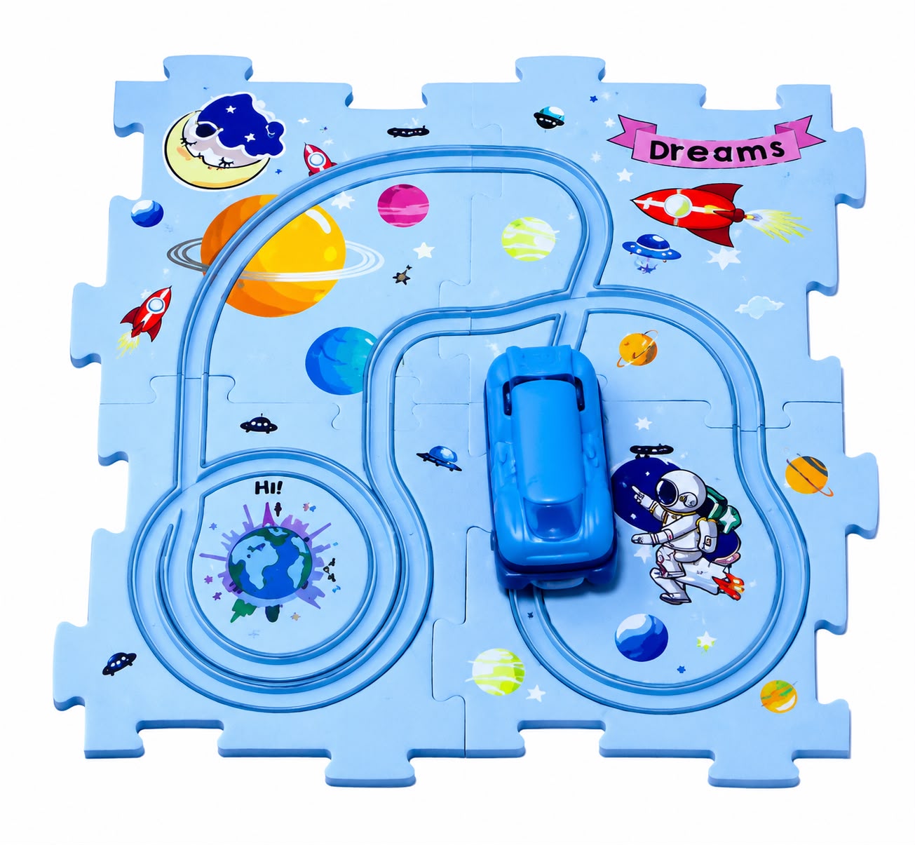 Kids Magnetic Puzzle Track Play Mat – Educational Maze Road