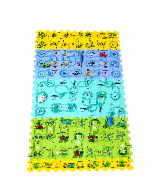 Kids Magnetic Puzzle Track Play Mat – Educational Maze Road