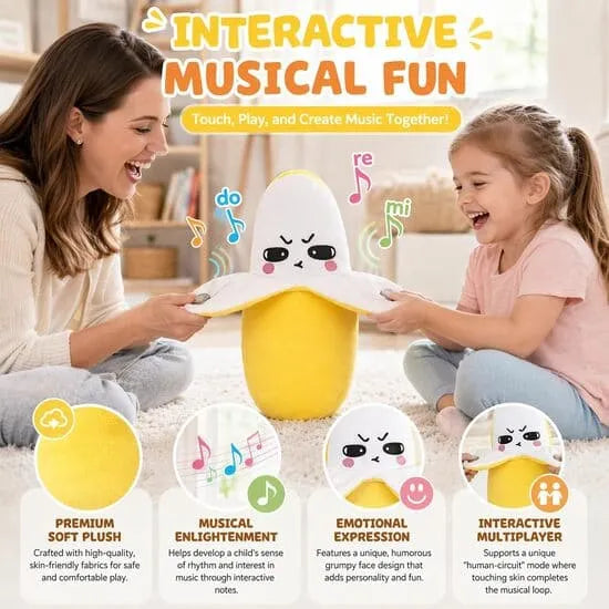 Interactive Musical Plush Banana Toy for Kids – Touch & Motion Sensor
