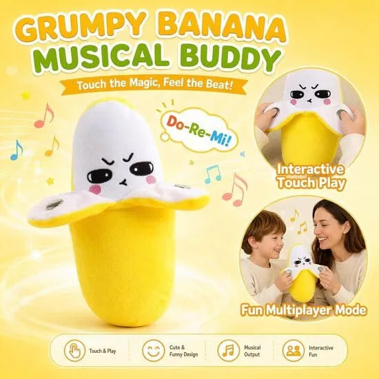 Interactive Musical Plush Banana Toy for Kids – Touch & Motion Sensor
