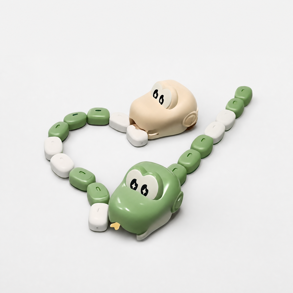 Magnetic snake toy with detachable blocks for creative building play